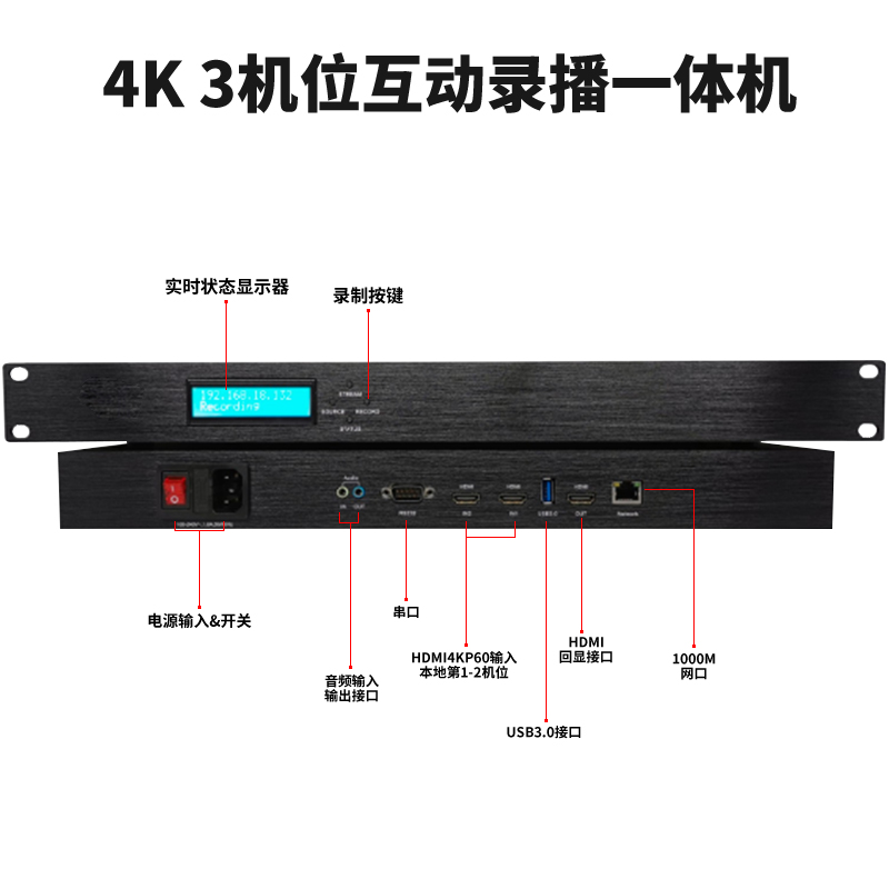 T982H 3機位4K/60幀互動錄播機接口圖